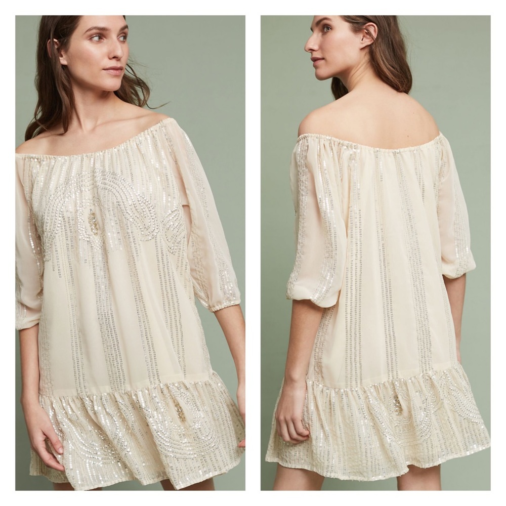 ANTHROPOLOGIE CAROLINA K Charo Beaded Swing Dress